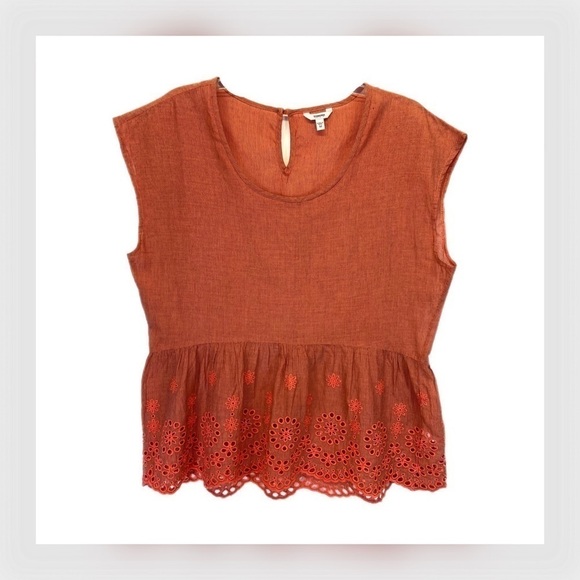 👚 SONOMA || Jr. Eyelet Ruffle Peplum Top - Picture 1 of 6